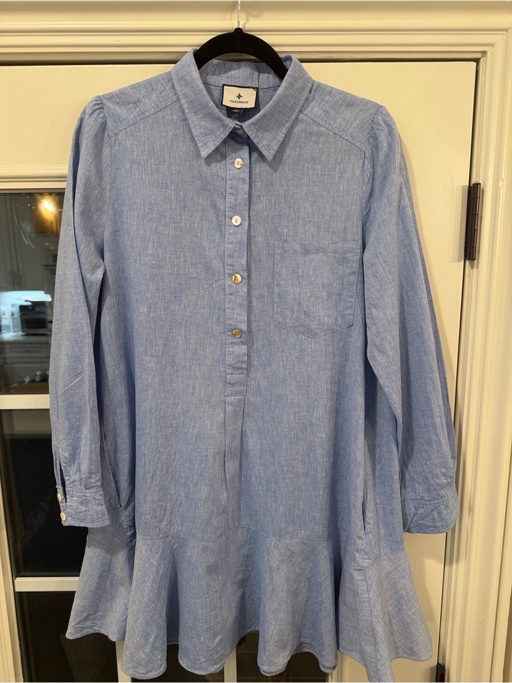 Tuckernuck CallahanLight Blue Chambray Shirt Dress EUC